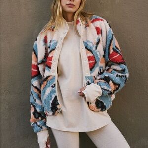 FP HIT THE SLOPES PRINTED FLEECE JACKET MULTI COMBO